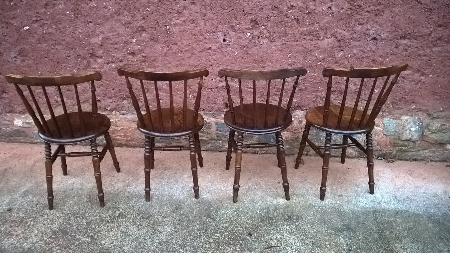 Set Of Four Antique Kitchen Chairs