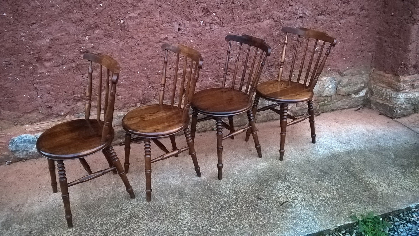 Set Of Four Antique Kitchen Chairs