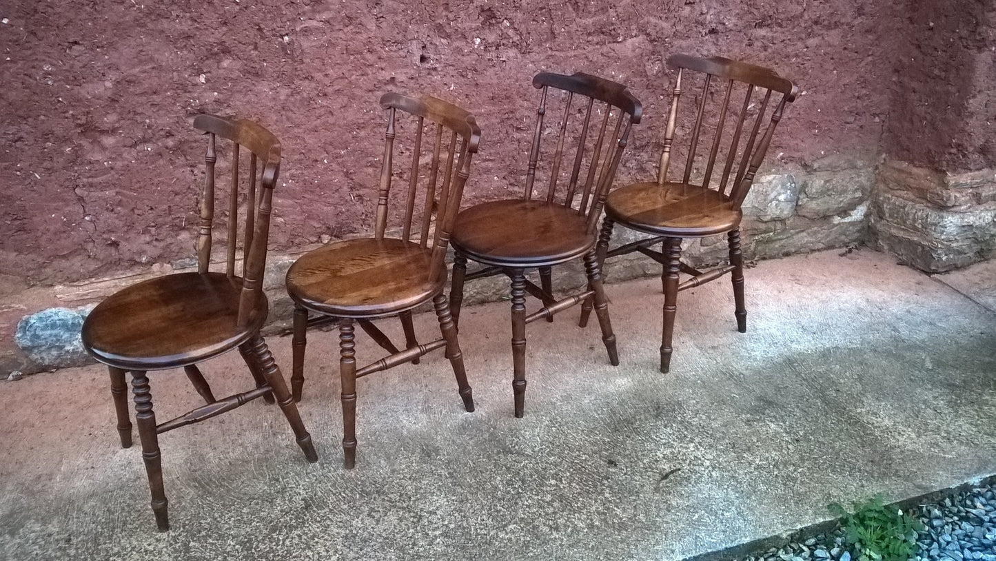 Set Of Four Antique Kitchen Chairs