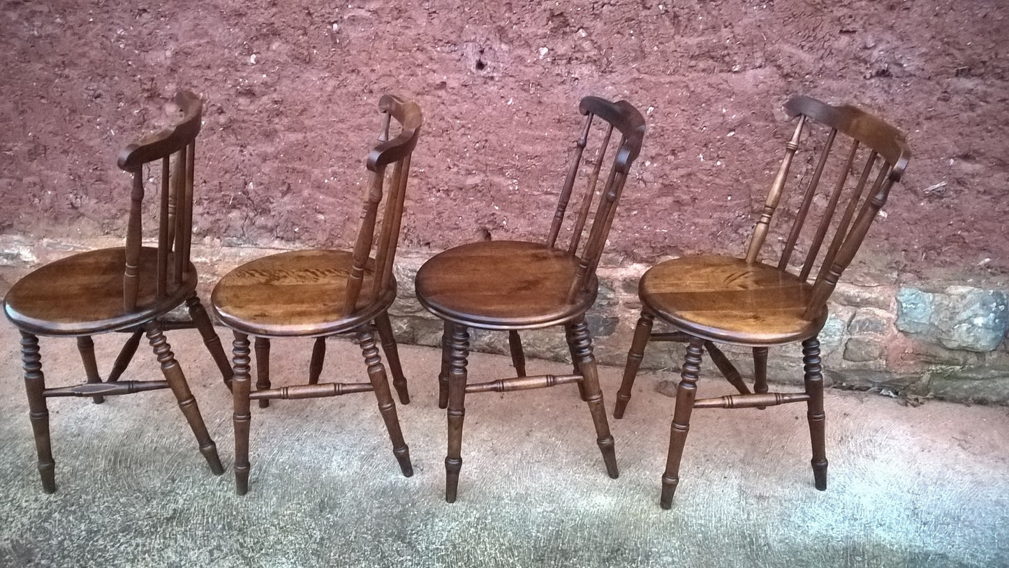 Set Of Four Antique Kitchen Chairs
