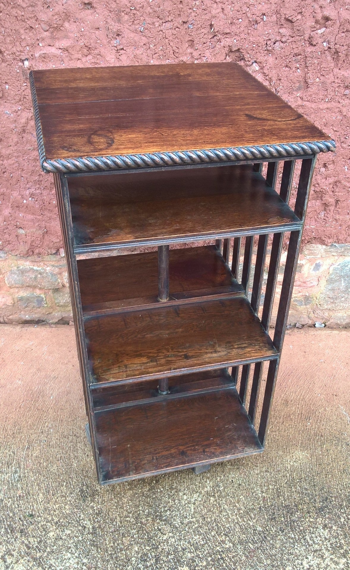 Vintage Oak Revolving Bookcase