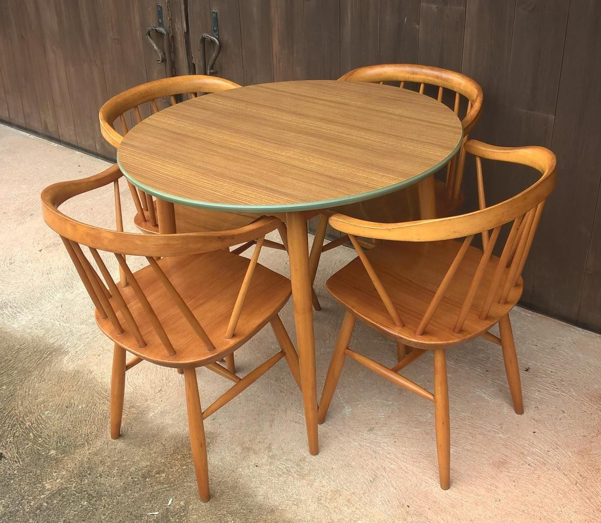 Rare (Ercol Style) Retro Table And 4 Chairs Made By Centa.