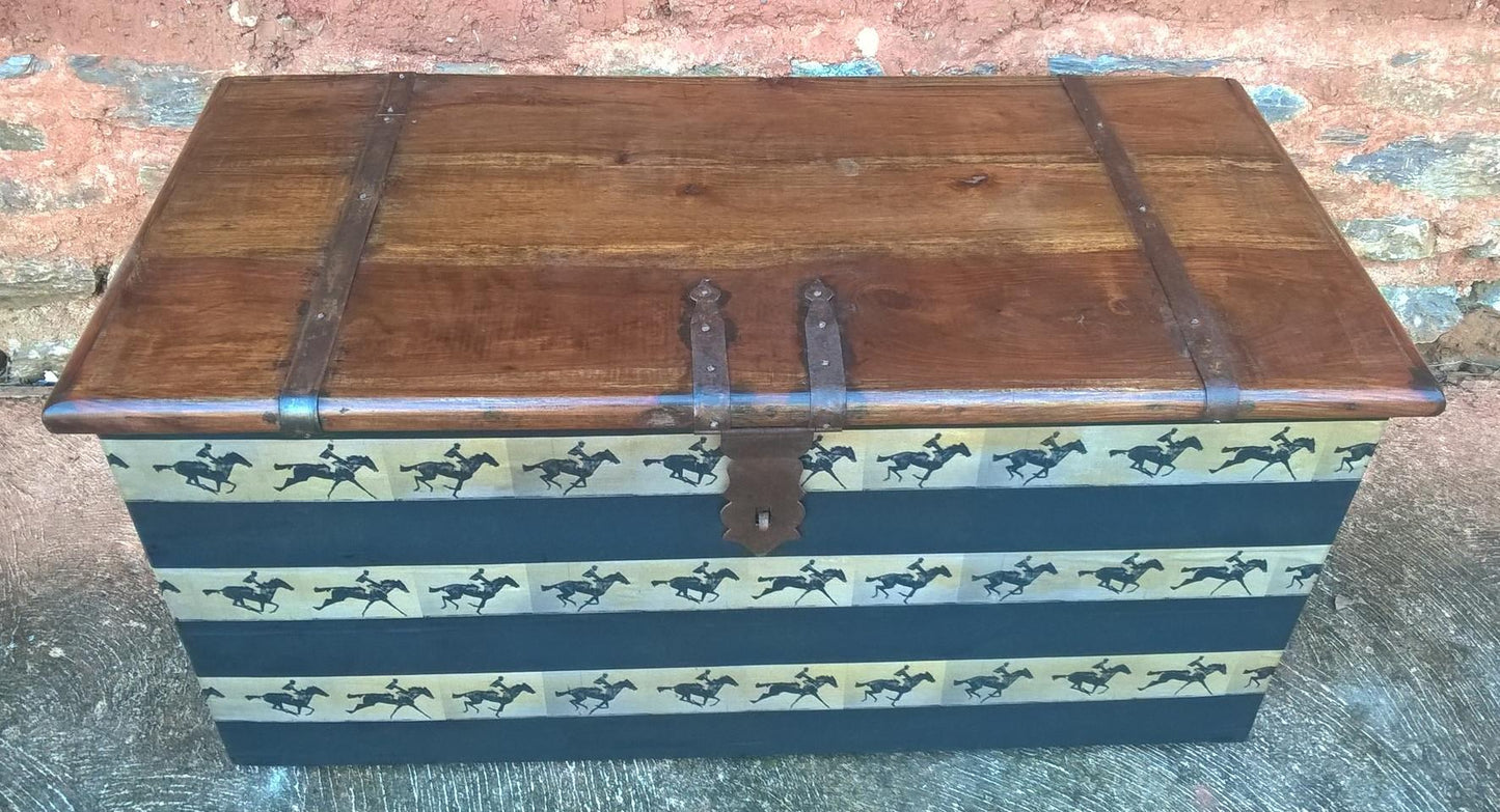 Vintage Hardwood Storage Chest - Upcycled Blanket Box - Coffee Table