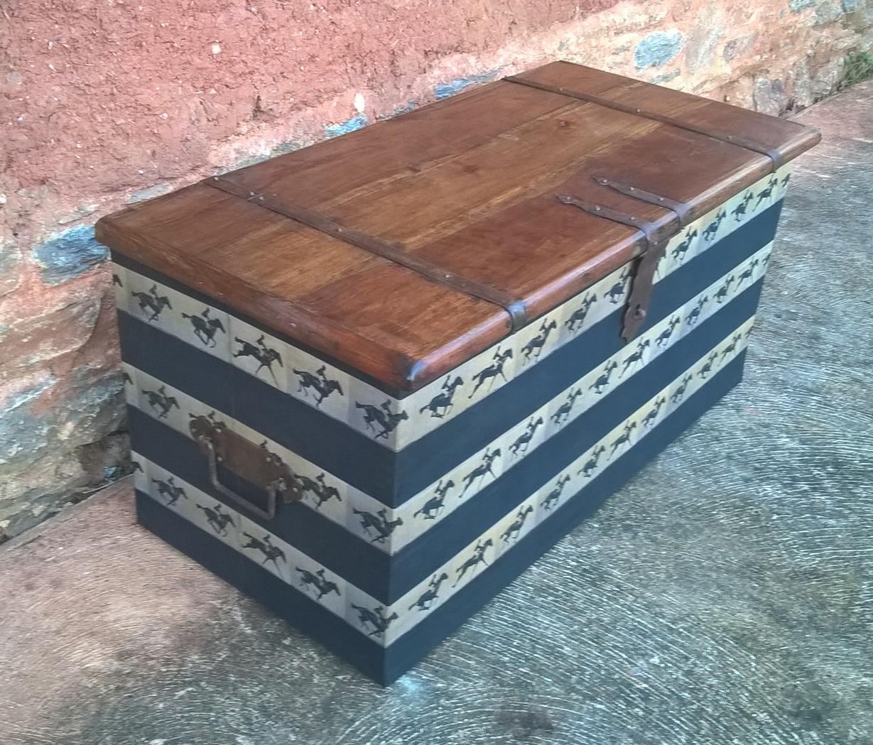 Vintage Hardwood Storage Chest - Upcycled Blanket Box - Coffee Table