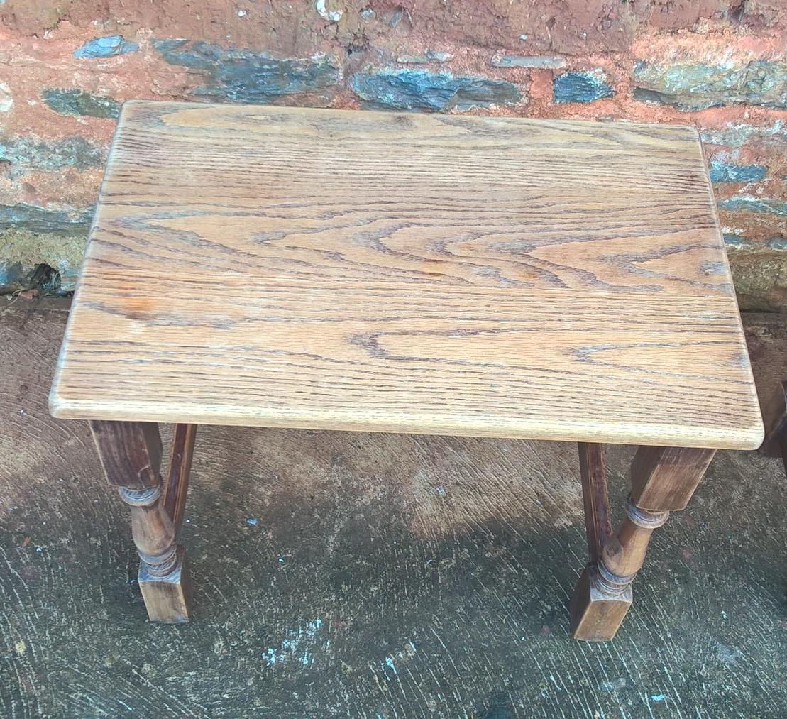 Rustic Vintage Nest Of Oak Tables Made By Jaycee