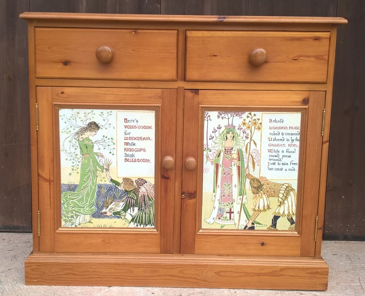 Vintage Pine Sideboard / Drinks Cabinet / Media Cabinet