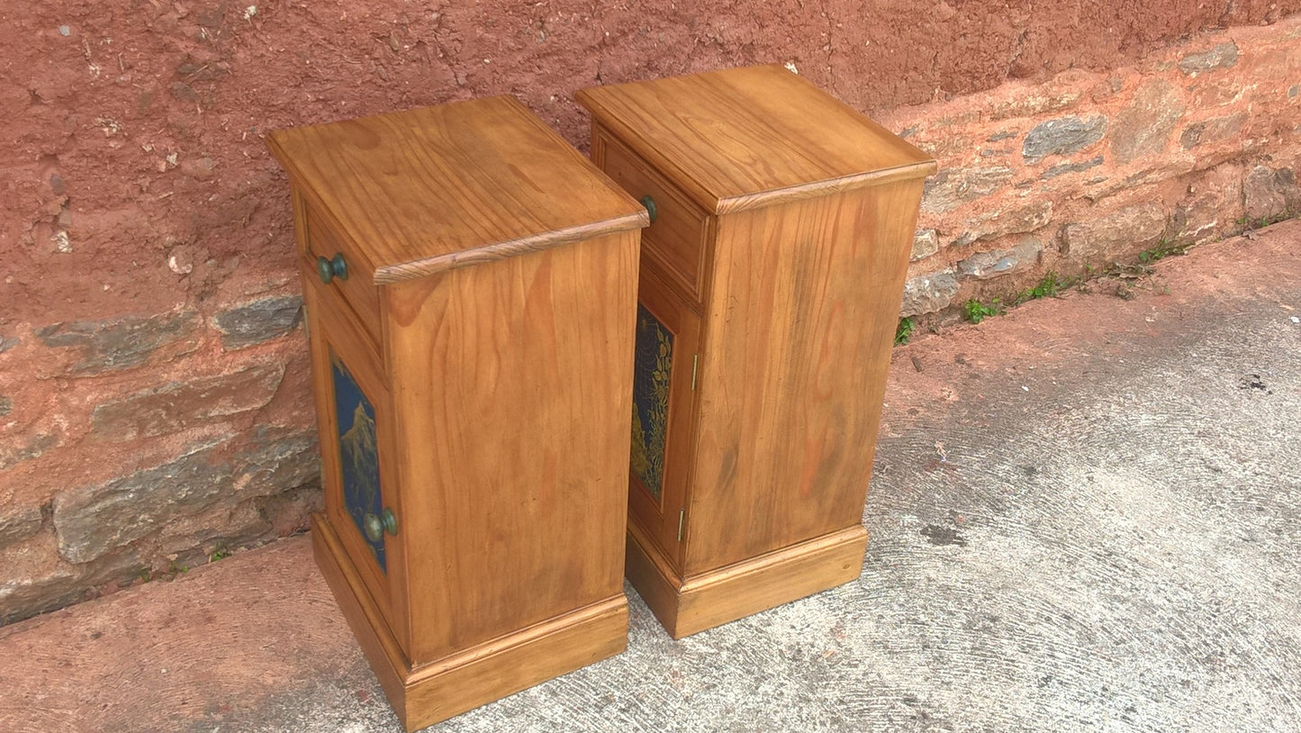 Bedside Cabinets, A Stunning Pair Of Pine Bedside Tables
