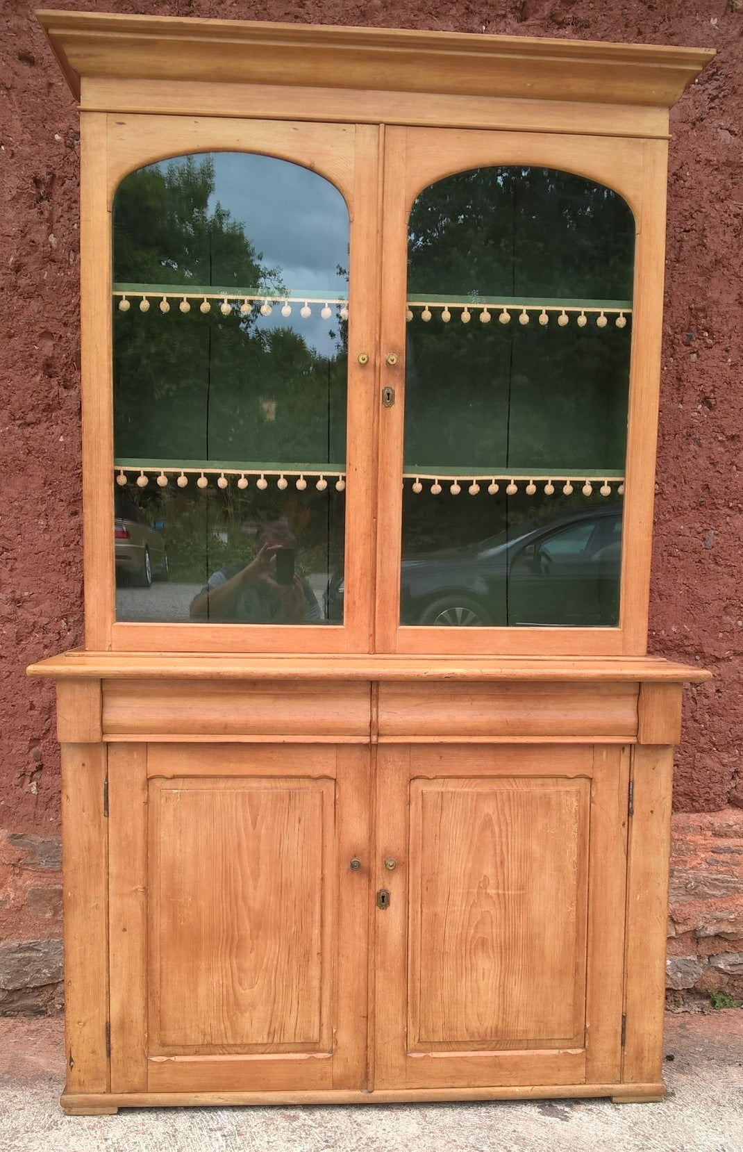 Gorgeous Antique Pine Glazed Dresser / Country Pine Bookcase