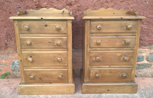 Lovely Pair Of Antique Style Pine Bedside Chests
