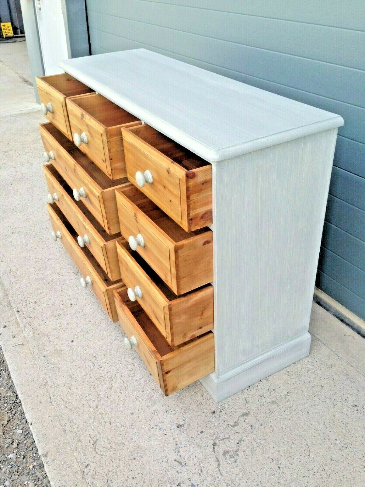 229.....Vintage Pine Chest / Rustic Pine Bank Of Drawers