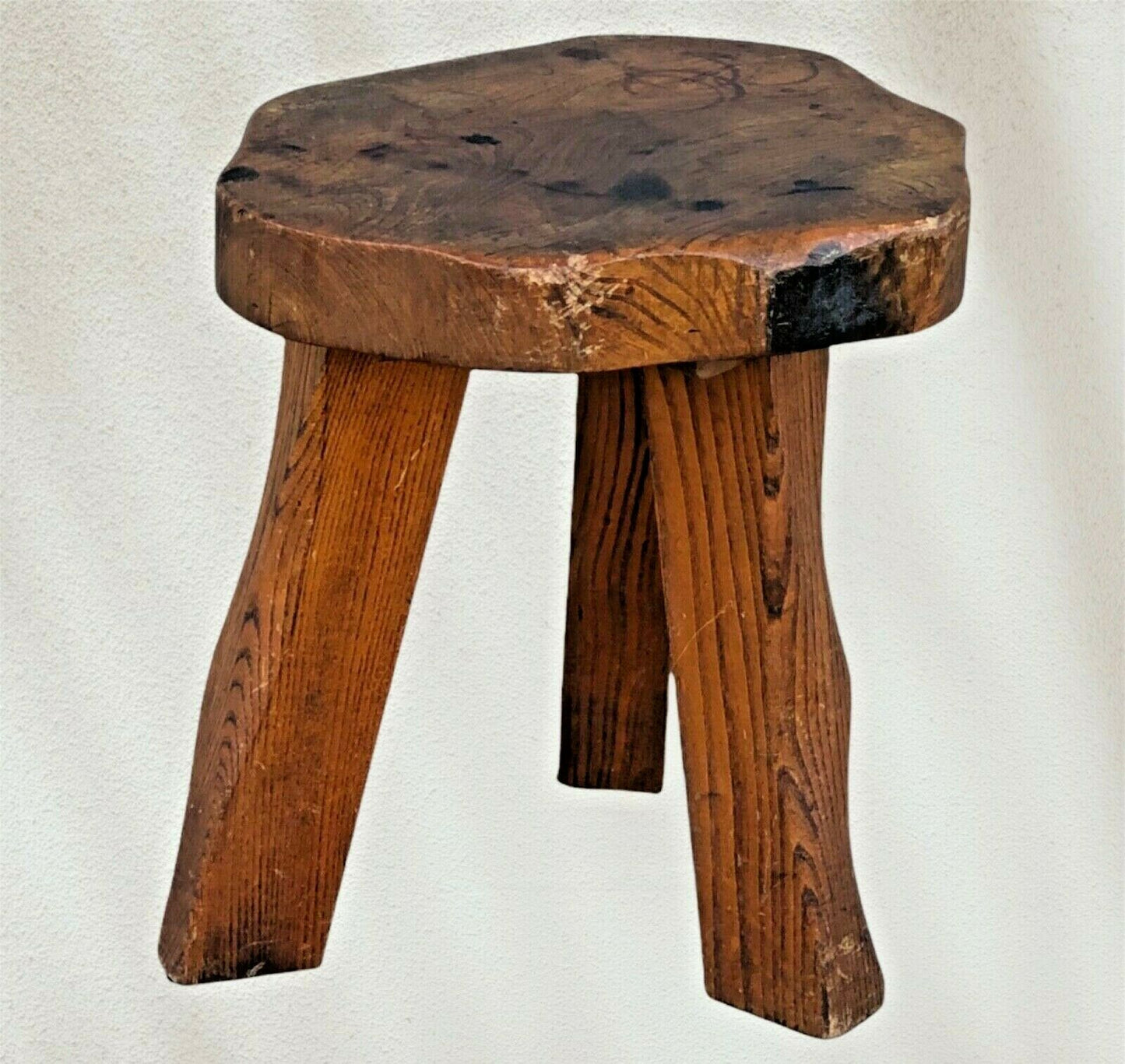 065.....Arts And Crafts Solid Elm Stool By Wanderwood (sold )