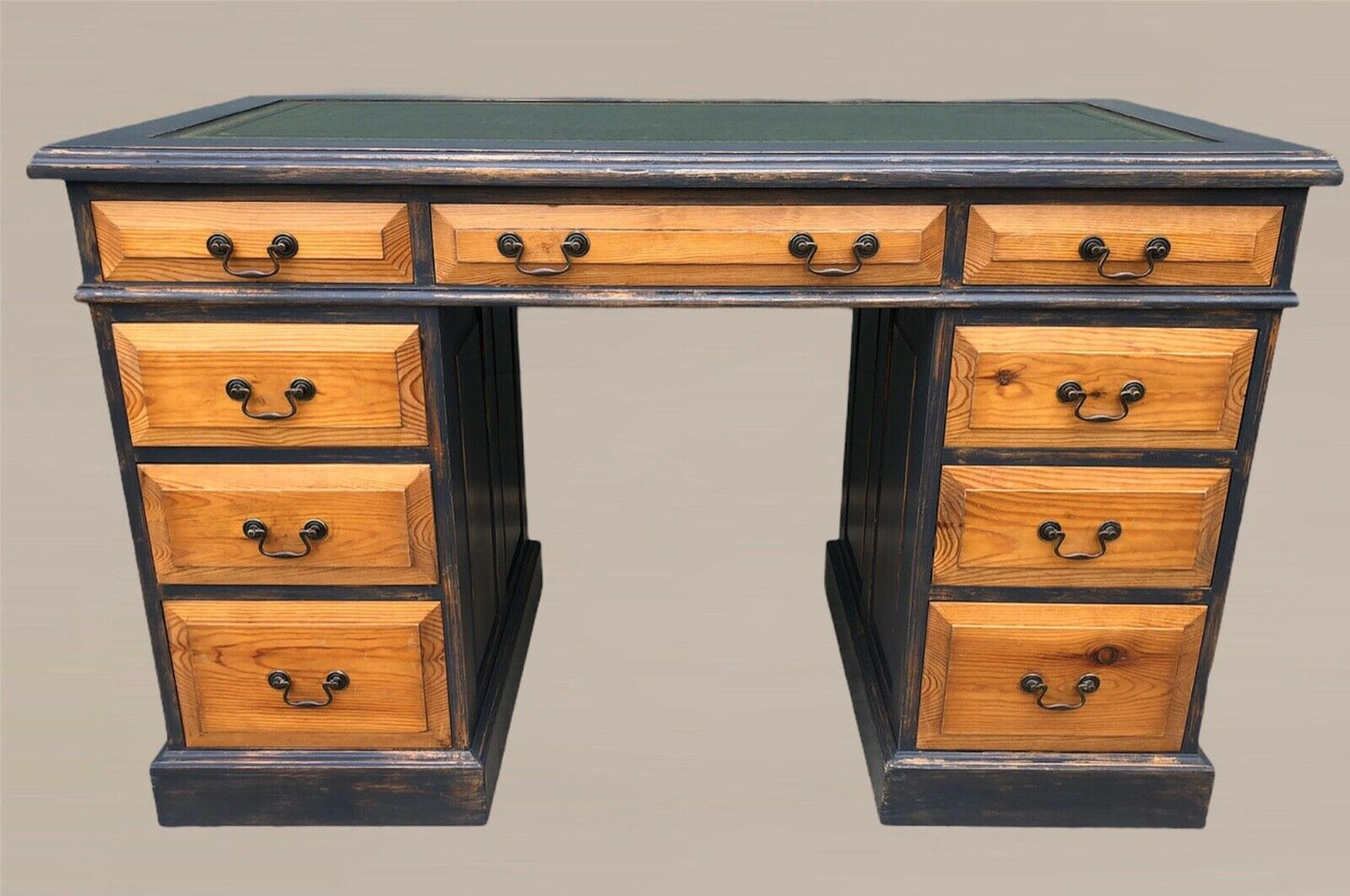 Vintage Solid Pine Pedestal Desk ( SOLD )