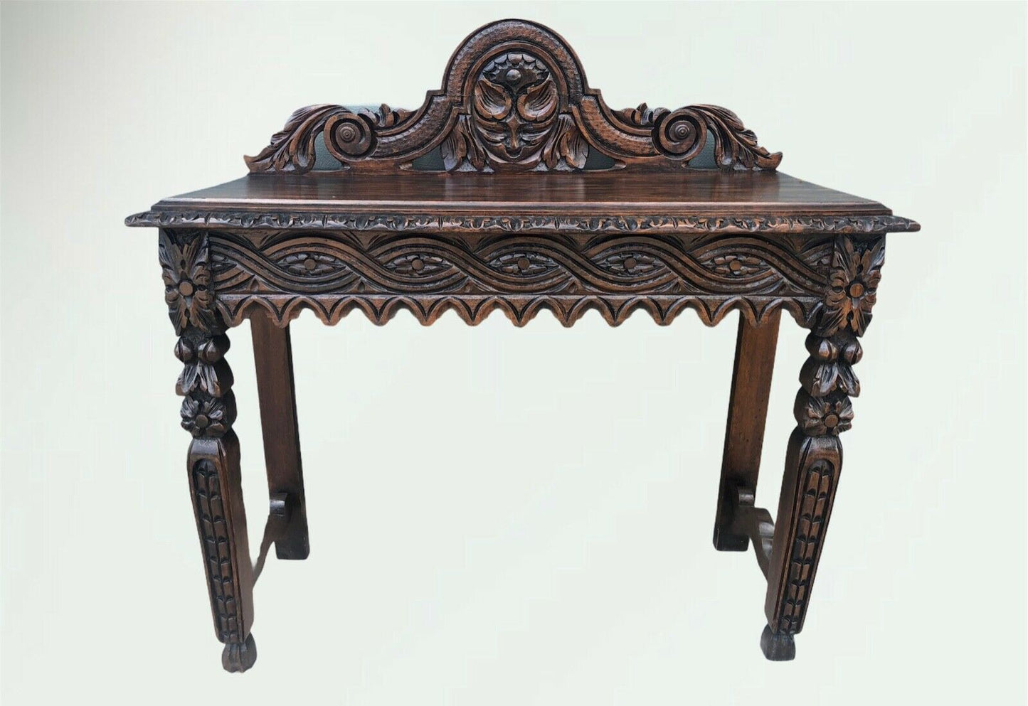 Stunning Antique Carved Oak Hall Table ( Sold )
