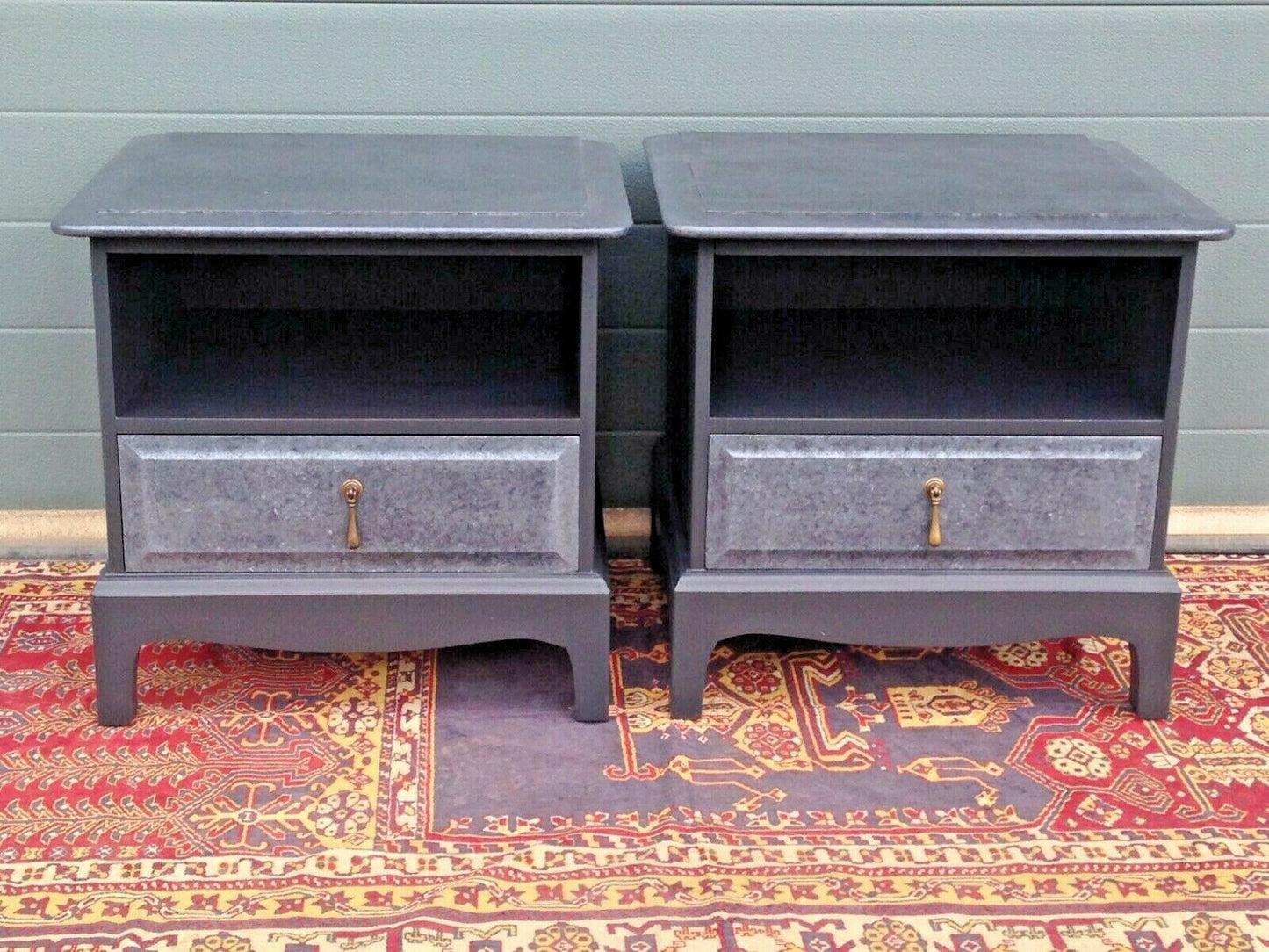 Pair Of Stag Bedside Tables / Refinished Vintage Bedside Cabinets ( SOLD )