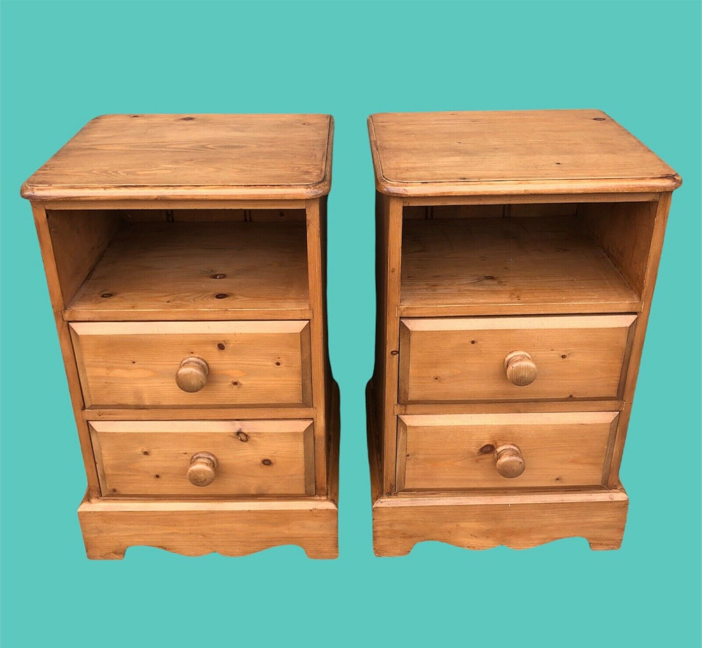 000998......A Pair Of Good Quality Pine Bedside Tables ( sold )