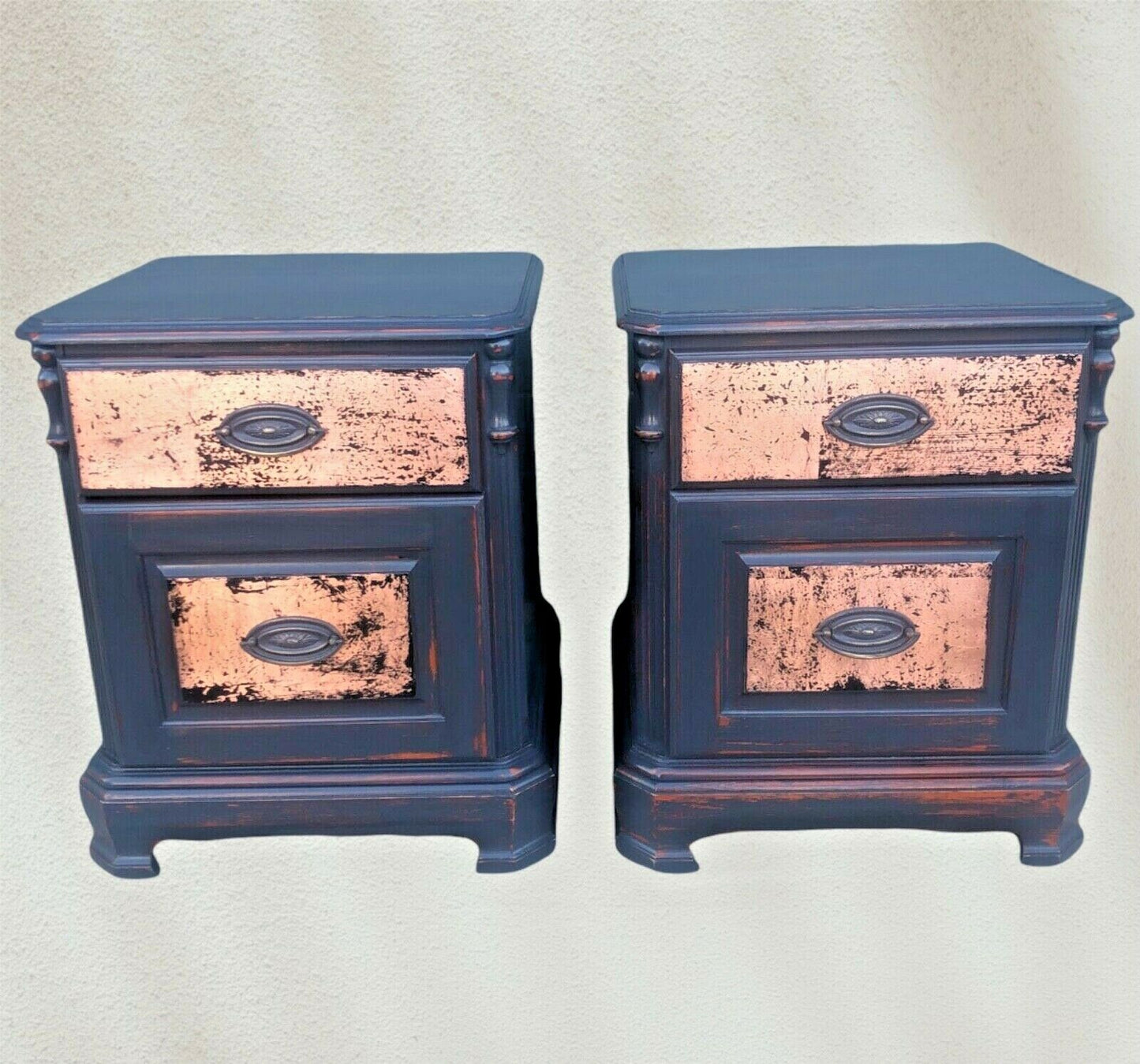 068.....Pair Of Upcycled Bedside Tables