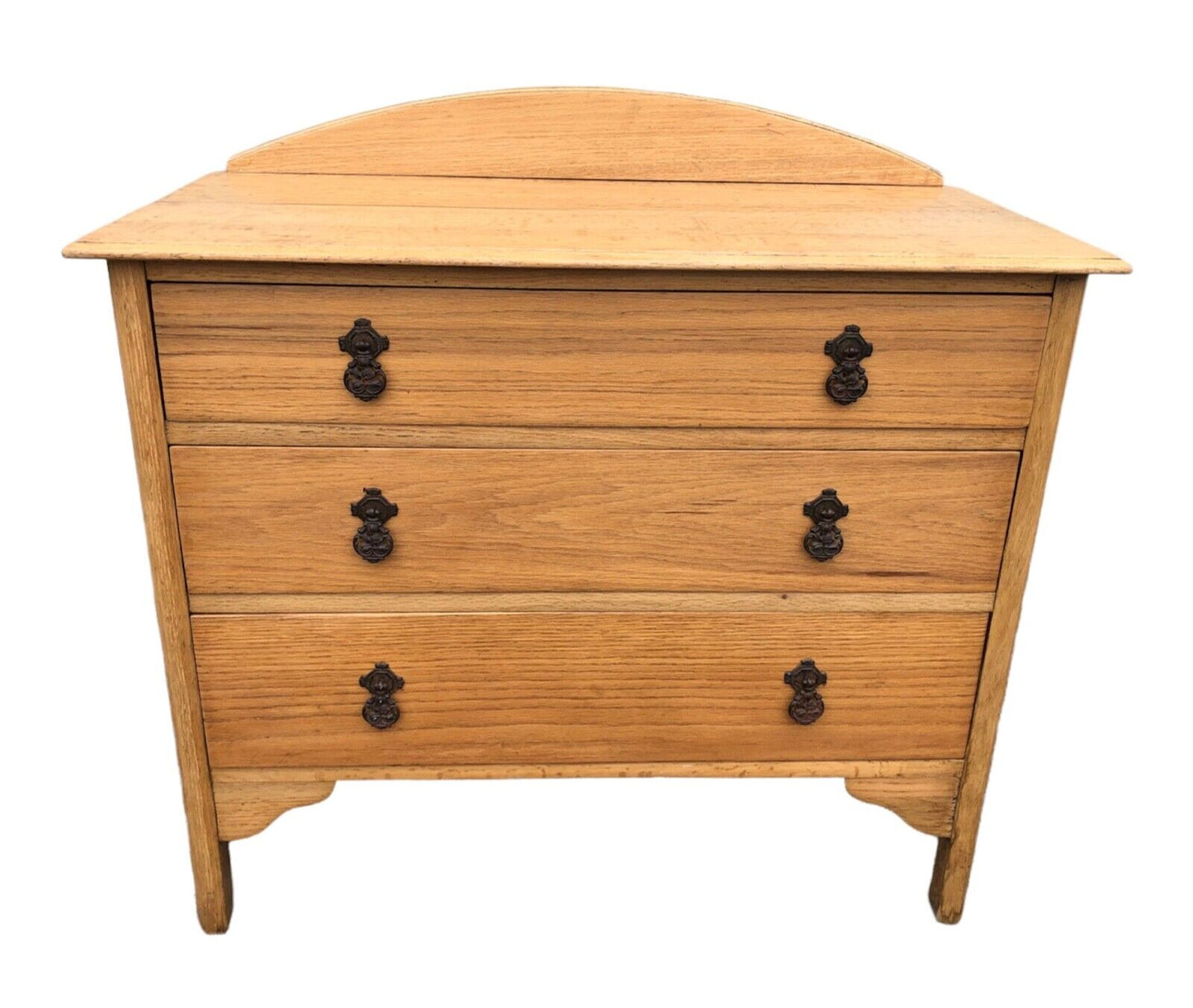 000926....Handsome Vintage Stripped Oak Chest Of Drawers ( sold )