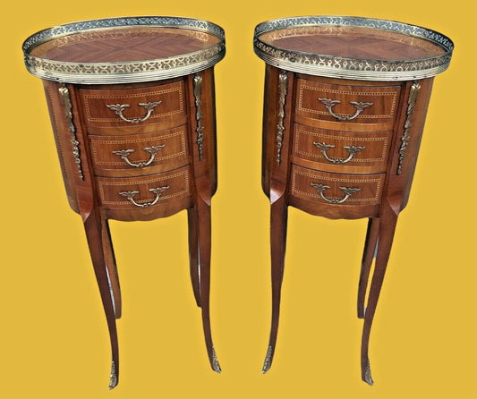 Stunning Pair Of Small Vintage French Lamp Tables / Bedside Tables ( SOLD )