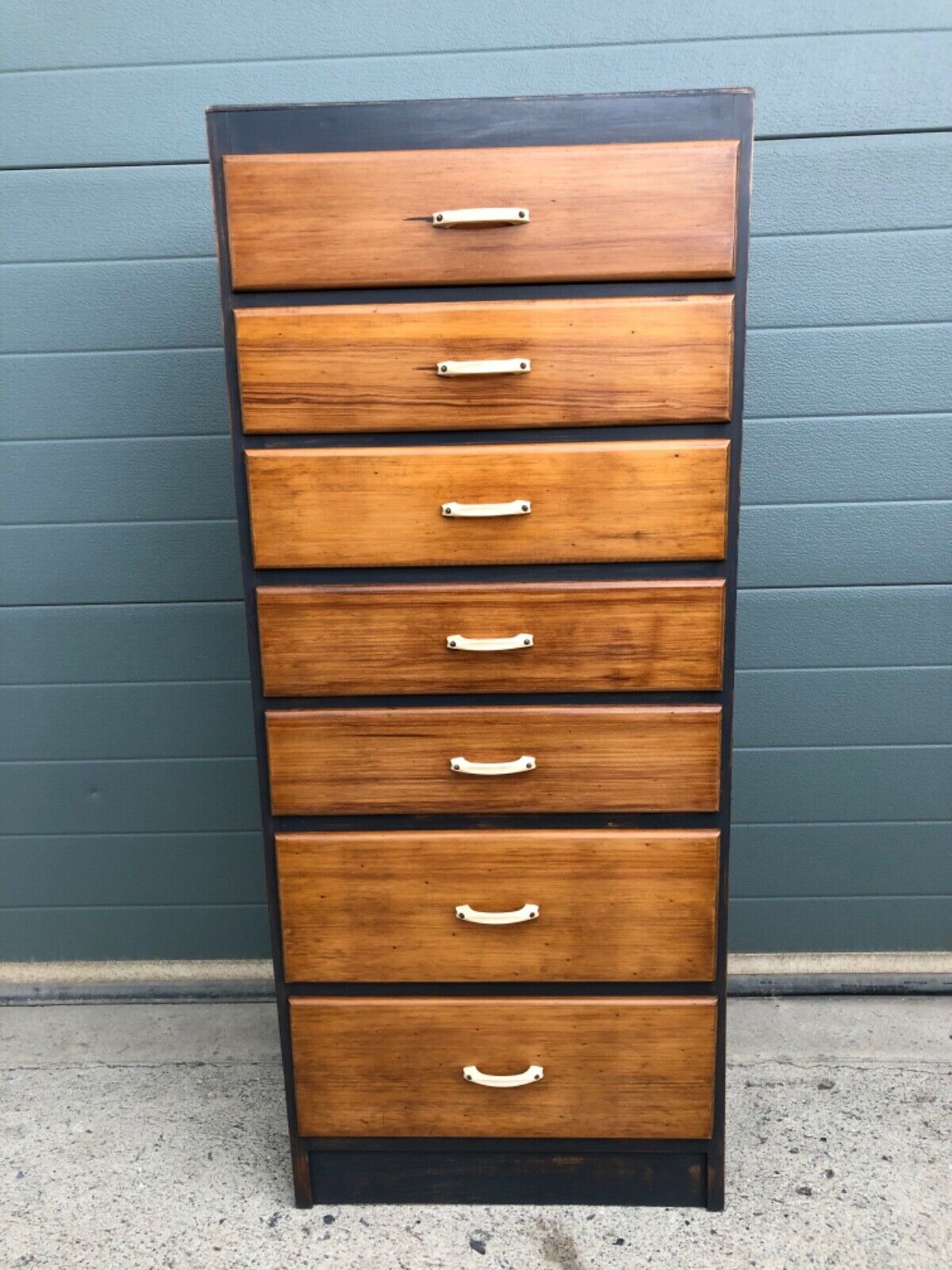Handsome Tallboy Chest Of Seven Drawers / Vintage Tall Chest ( SOLD )