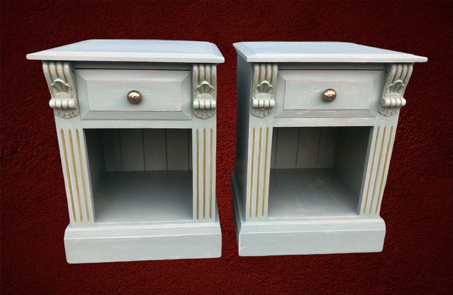 000984.....Handsome Pair Of Bedside Tables / Lamp Tables ( sold )