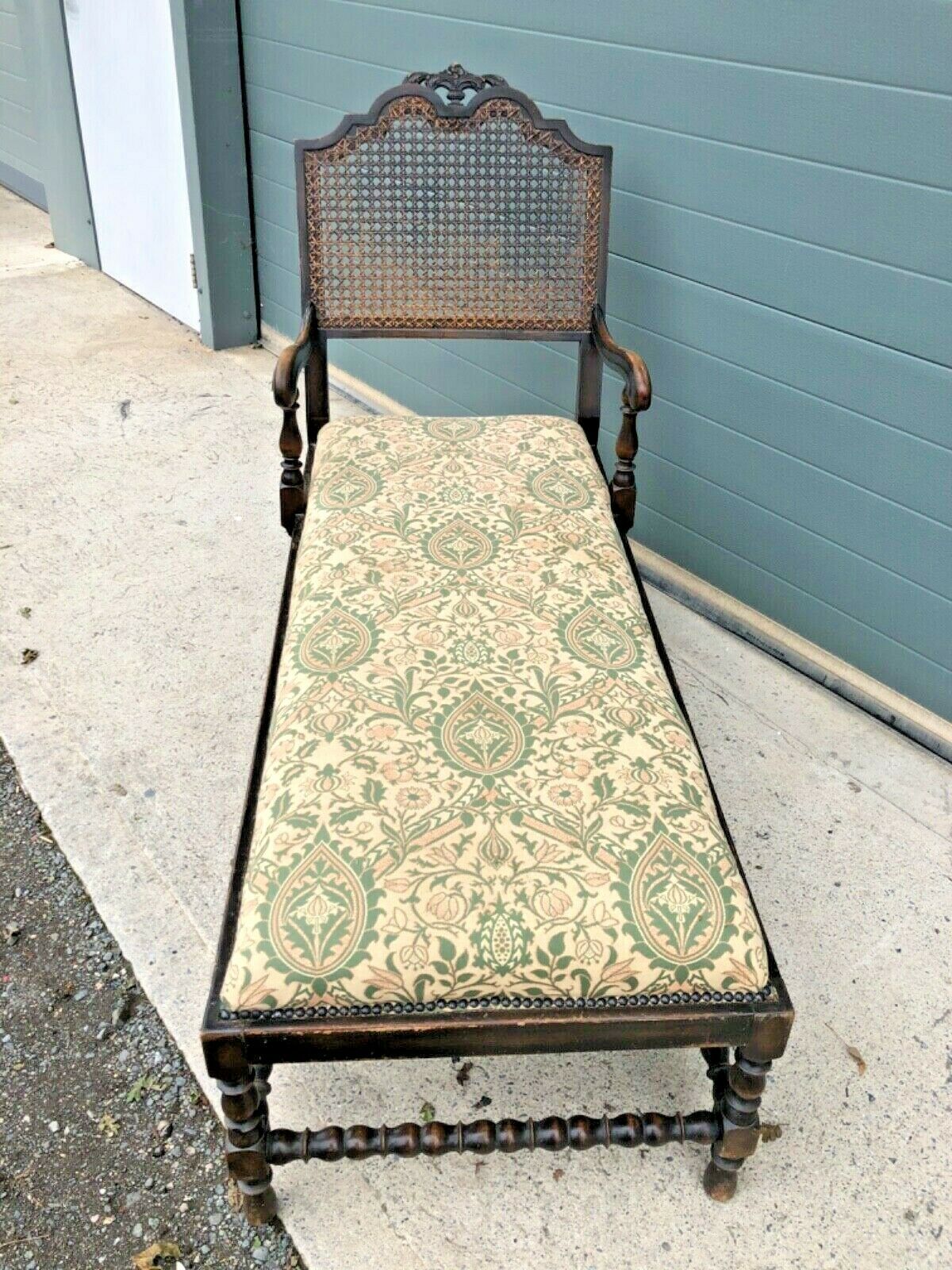 Vintage Jacobean Style Day Bed / Oak Chaise Longue ( SOLD )