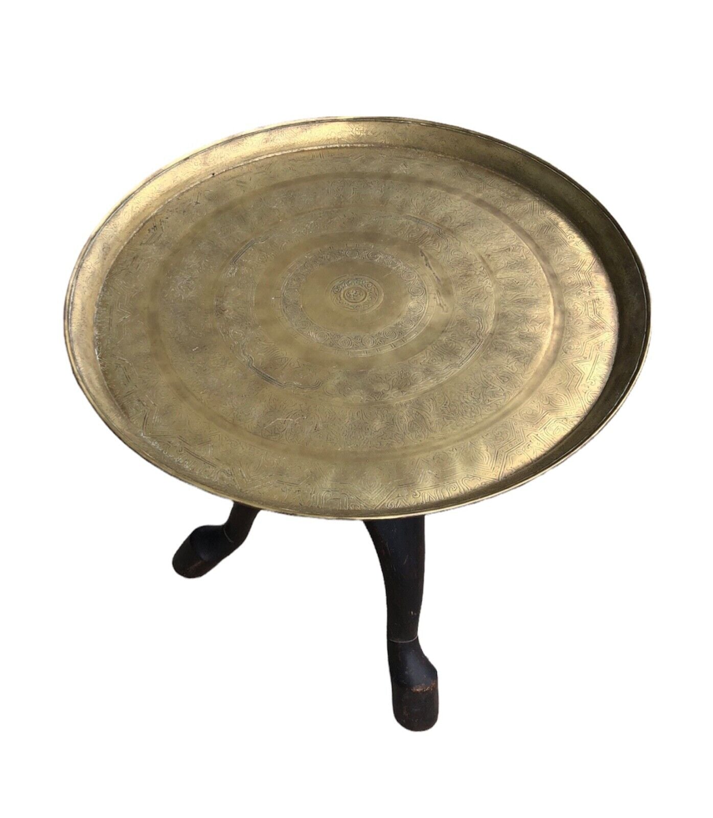 000929....Vintage Brass Table On Stand ( sold )