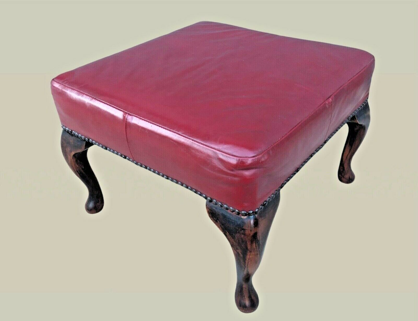 023.....Superior Quality Vintage Red Leather Footstool ( sold )
