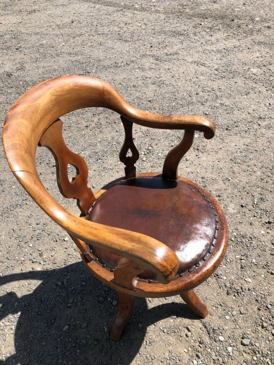 Gorgeous Faded Mahogany Desk Chai / Antique Swivel Chair and chest of drawers