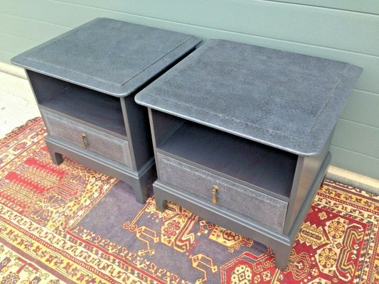 Pair Of Stag Bedside Tables / Refinished Vintage Bedside Cabinets ( SOLD )