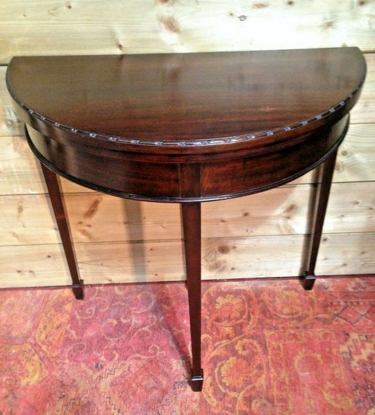Mahogany Dem Lune Card Table / Vintage Hall Table ( SOLD )