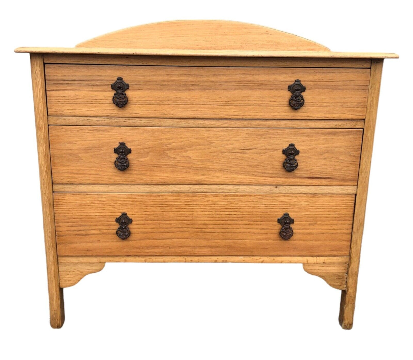 000926....Handsome Vintage Stripped Oak Chest Of Drawers ( sold )