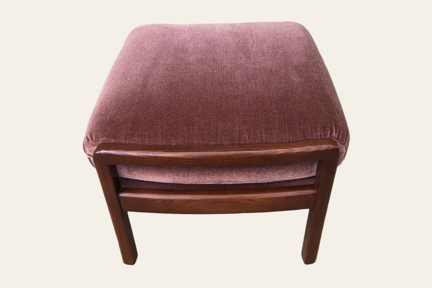 000973.....Handsome Retro Mahogany Framed Upholstered Footstool ( sold )
