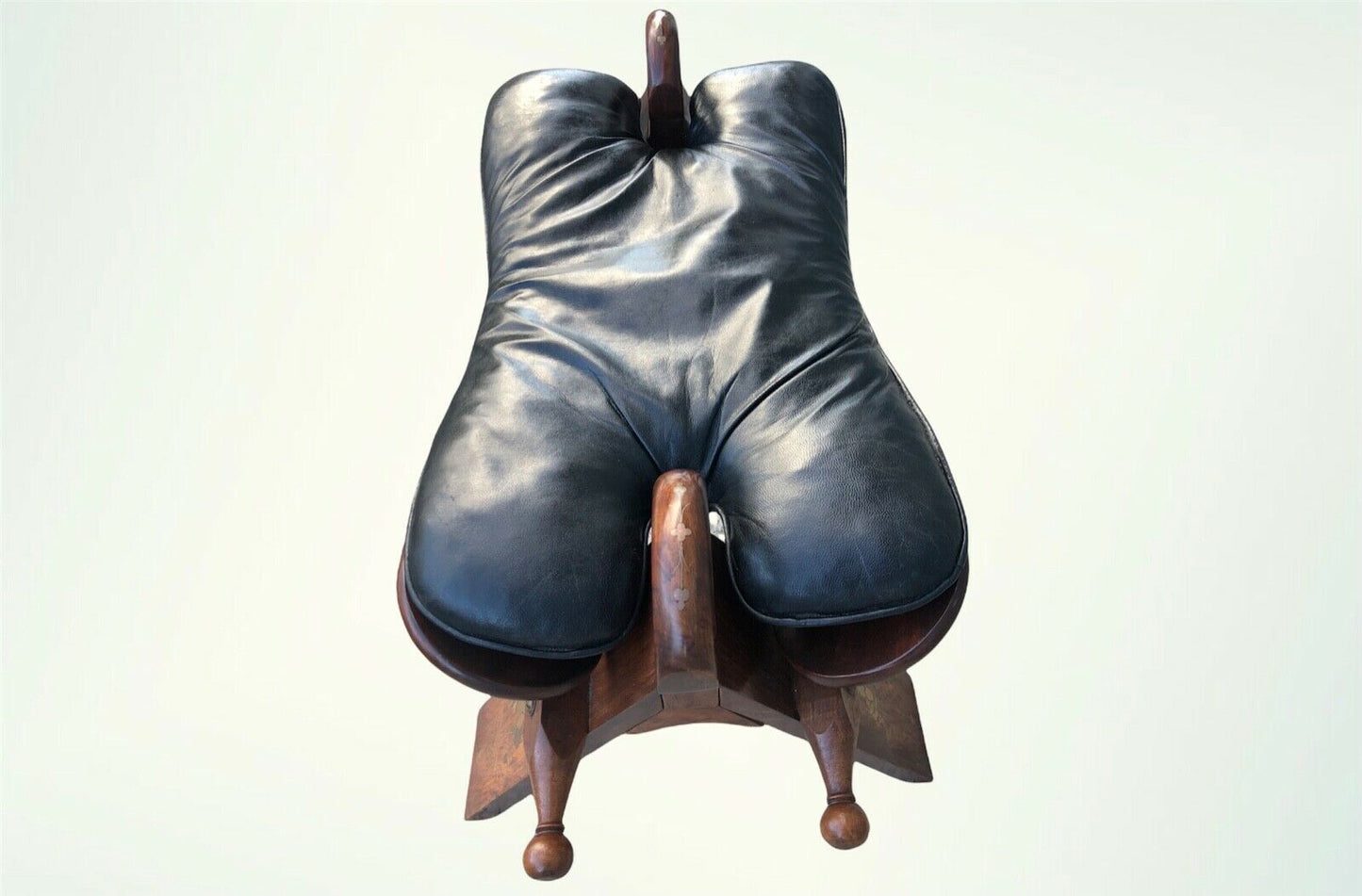 Vintage Leather Camel Saddle Stool ( SOLD )