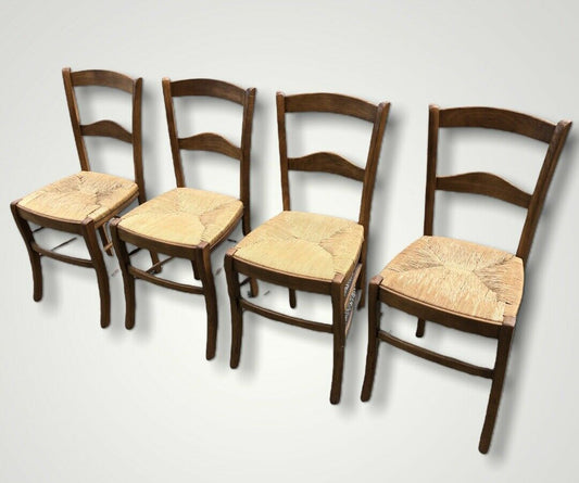 A Set Of Four Vintage Arts And Crafts Style Oak Chairs ( SOLD )