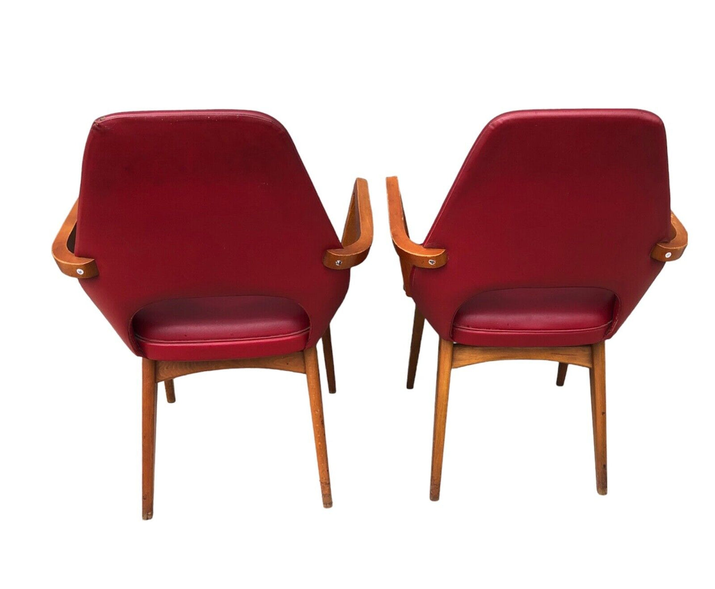 000907....Handsome Pair Of Ben Armchairs / Mid Century Modern Chairs ( sold )