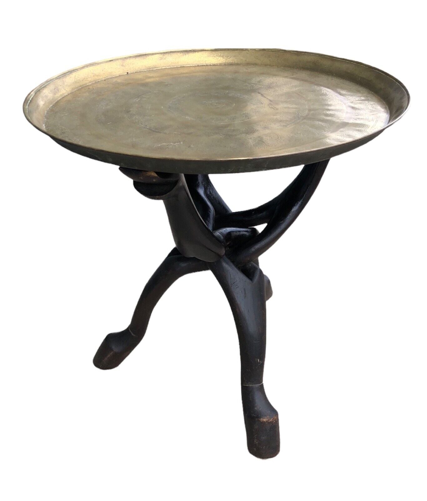 000929....Vintage Brass Table On Stand ( sold )