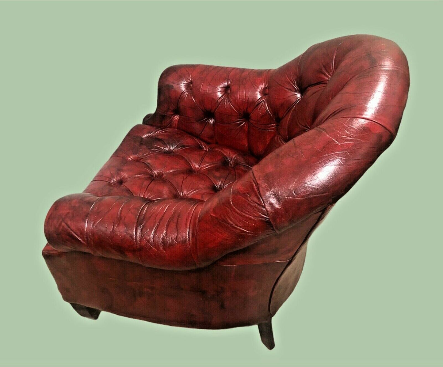 Stunning Vintage Chesterfield Style Red Leather Armchair ( SOLD )