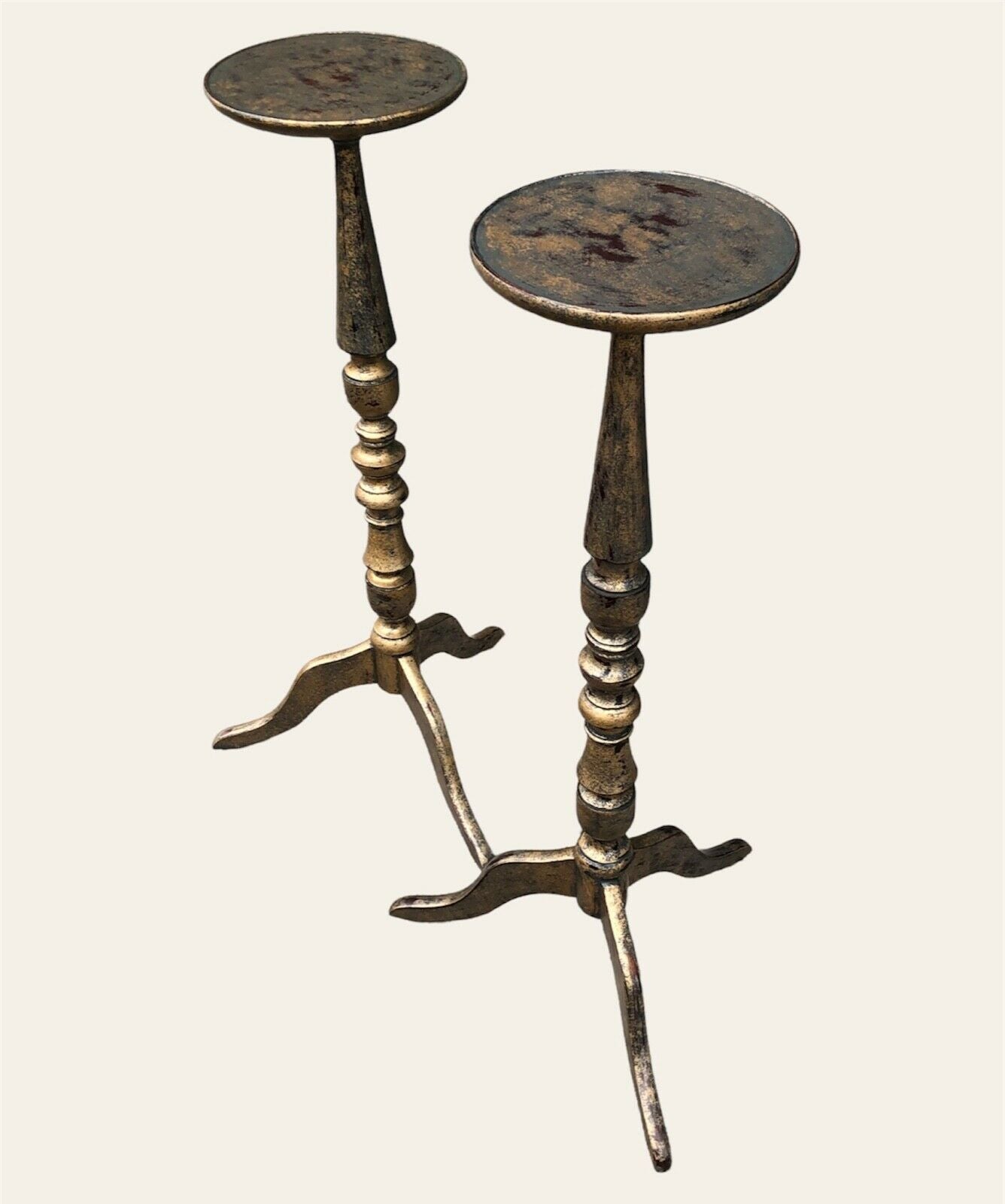 000958....A Pair Of Handsome Vintage Torcheres / Plant Stands ( sold )