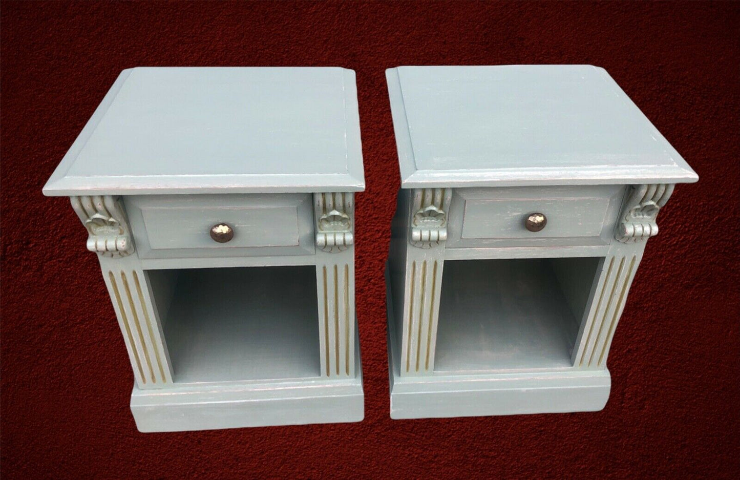 000984.....Handsome Pair Of Bedside Tables / Lamp Tables ( sold )