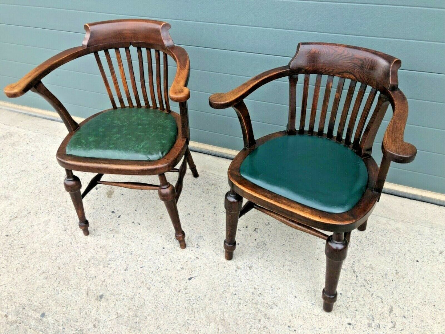 089.....Two Similar Handsome Vintage Desk Chairs