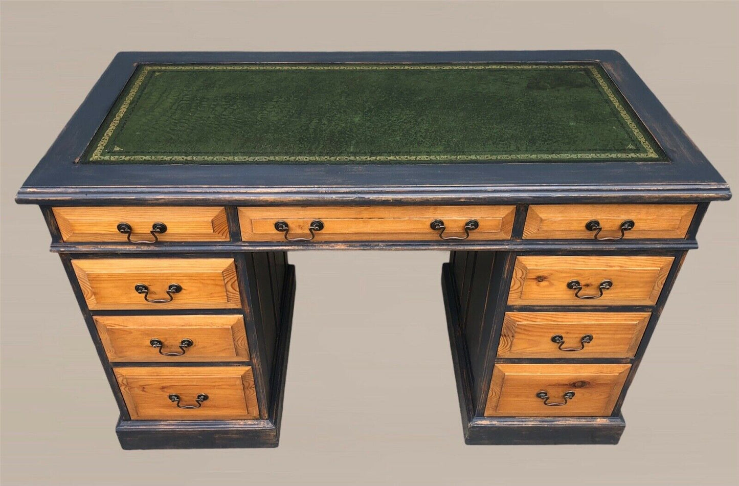 Vintage Solid Pine Pedestal Desk ( SOLD )
