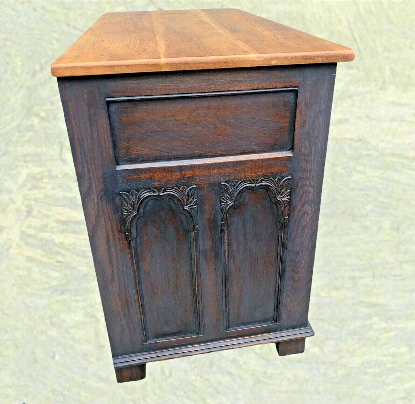 Gothic Style Oak Chest Of Drawers By Old Charm ( SOLD )