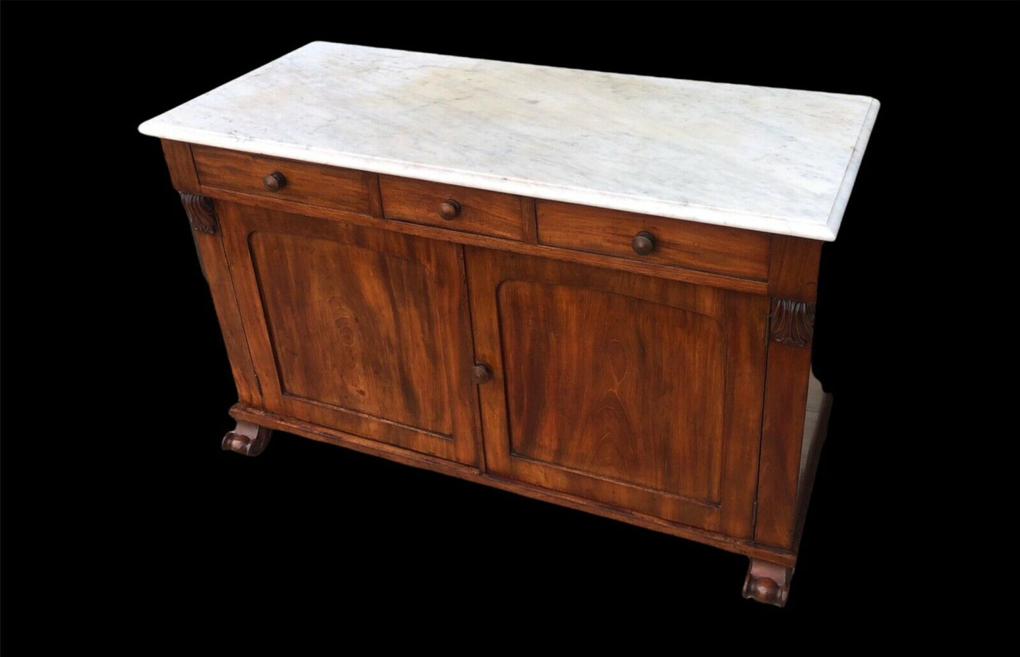 000978.....Handsome Antique Flame Mahogany Washstand / Sideboard ( sold )