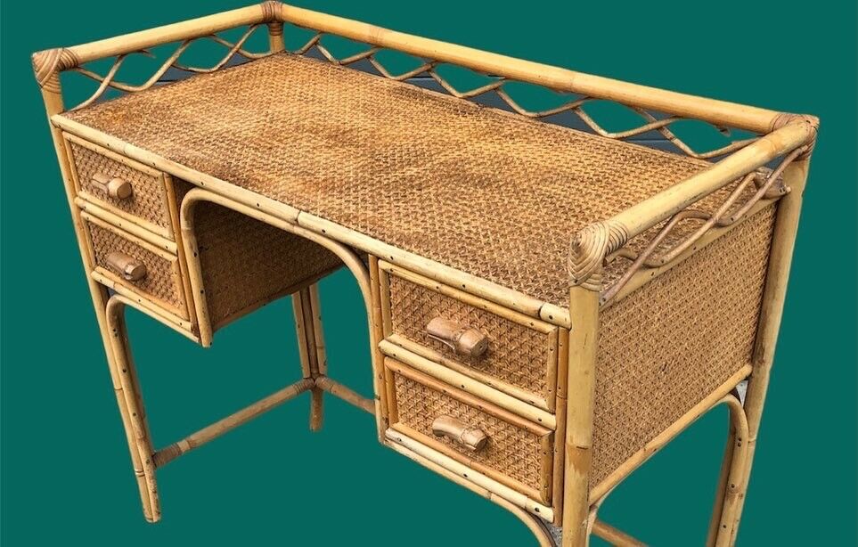 Vintage Bamboo Dressing Table ( SOLD )