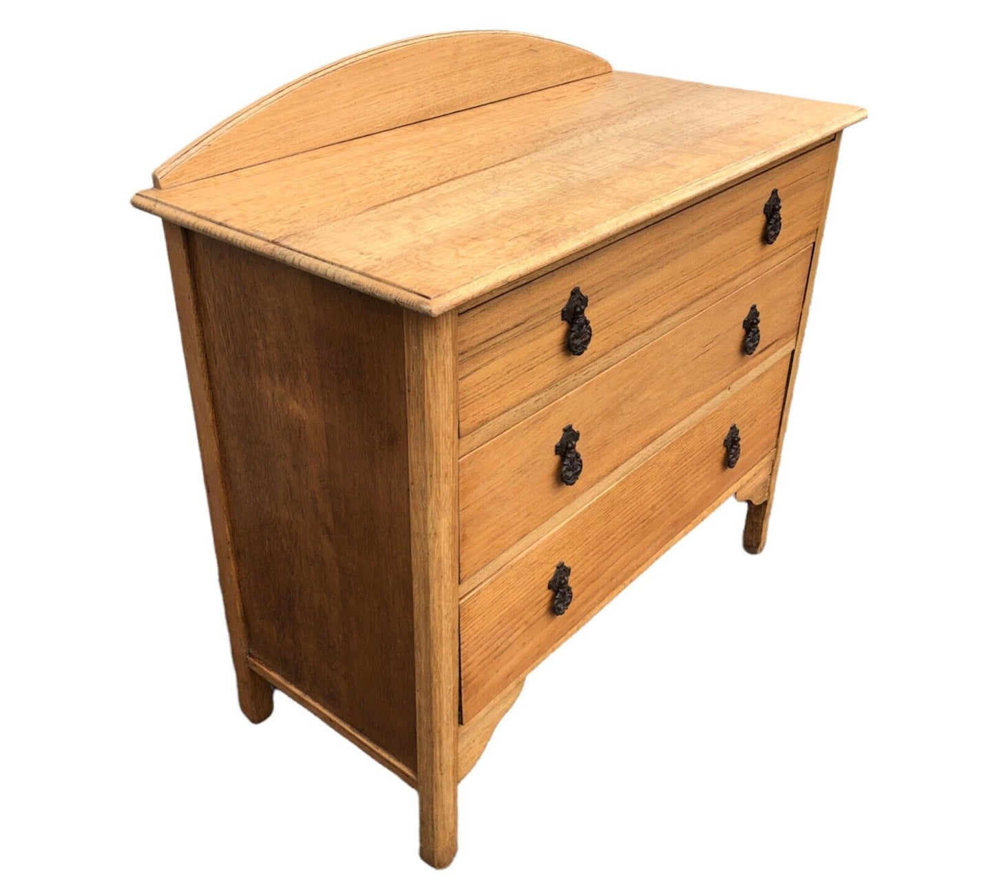 000926....Handsome Vintage Stripped Oak Chest Of Drawers ( sold )