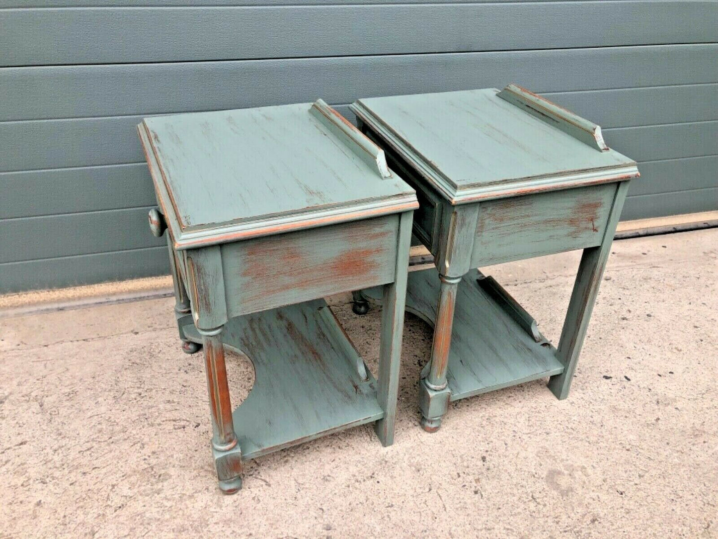 Handsome Pair Of Vintage Empire Style Bedside Tables / Lamp Tables ( SOLD )