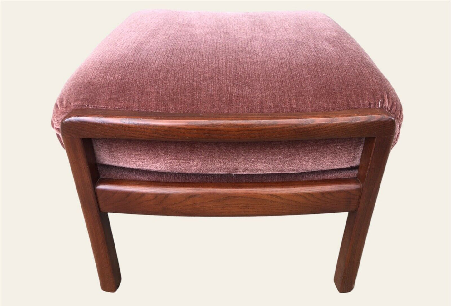 000973.....Handsome Retro Mahogany Framed Upholstered Footstool ( sold )