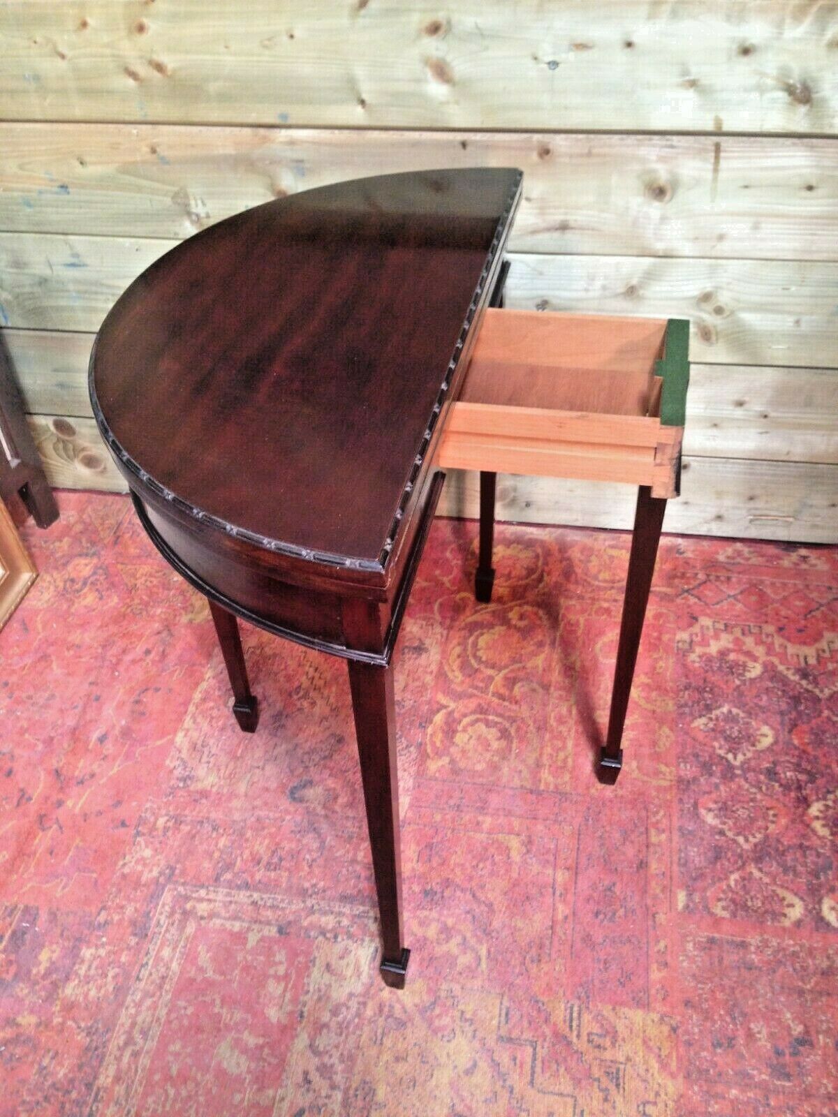 Mahogany Dem Lune Card Table / Vintage Hall Table ( SOLD )
