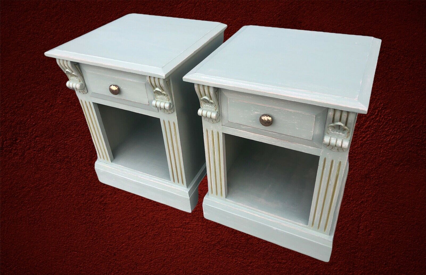 000984.....Handsome Pair Of Bedside Tables / Lamp Tables ( sold )