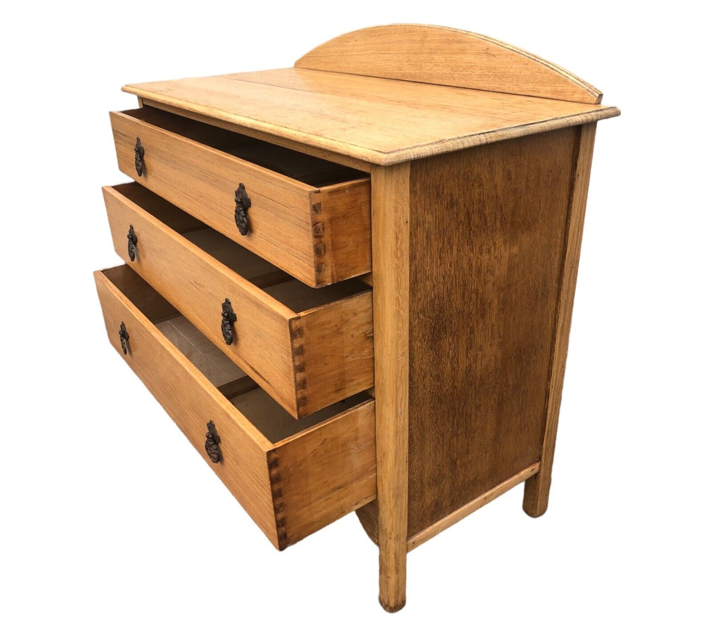 000926....Handsome Vintage Stripped Oak Chest Of Drawers ( sold )